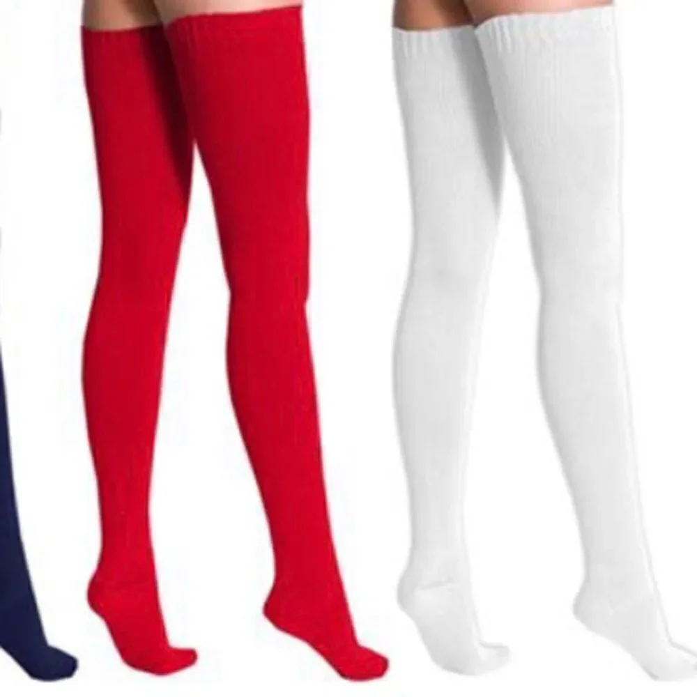 American Apparel Brand New 2000s Y2K DARK RED Vintage Deadstock Thigh High Socks